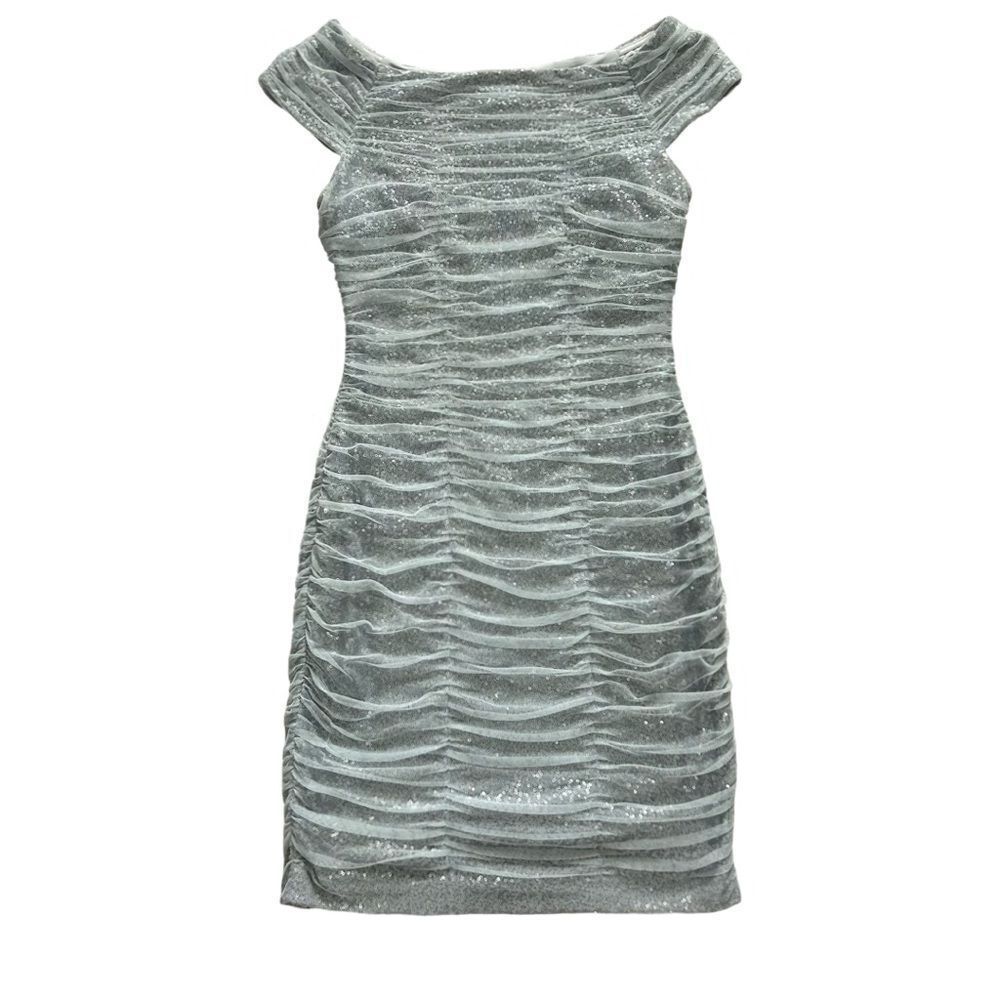 Lauren Ralph Lauren Sequin
Mesh Ruched Sheath Dress Size M